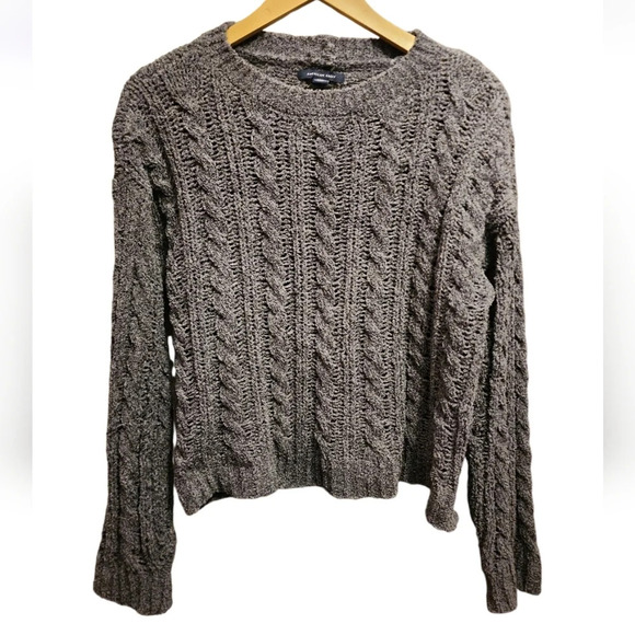 American Eagle Outfitters Women Impossibly Soft Cable Knit Sweater Gray Sm y2k - Picture 1 of 5
